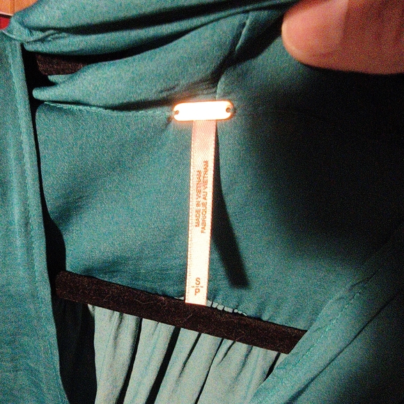 Free People Teal Women's Tie-Front Blouse - Picture 7 of 13